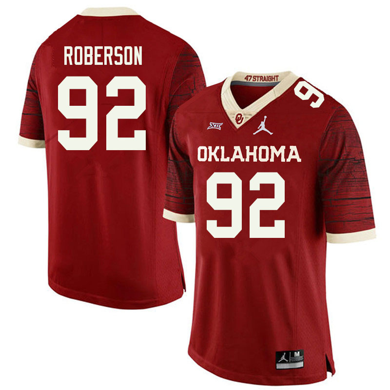 Oklahoma Sooners #92 Kori Roberson College Football Jerseys Sale-Retro